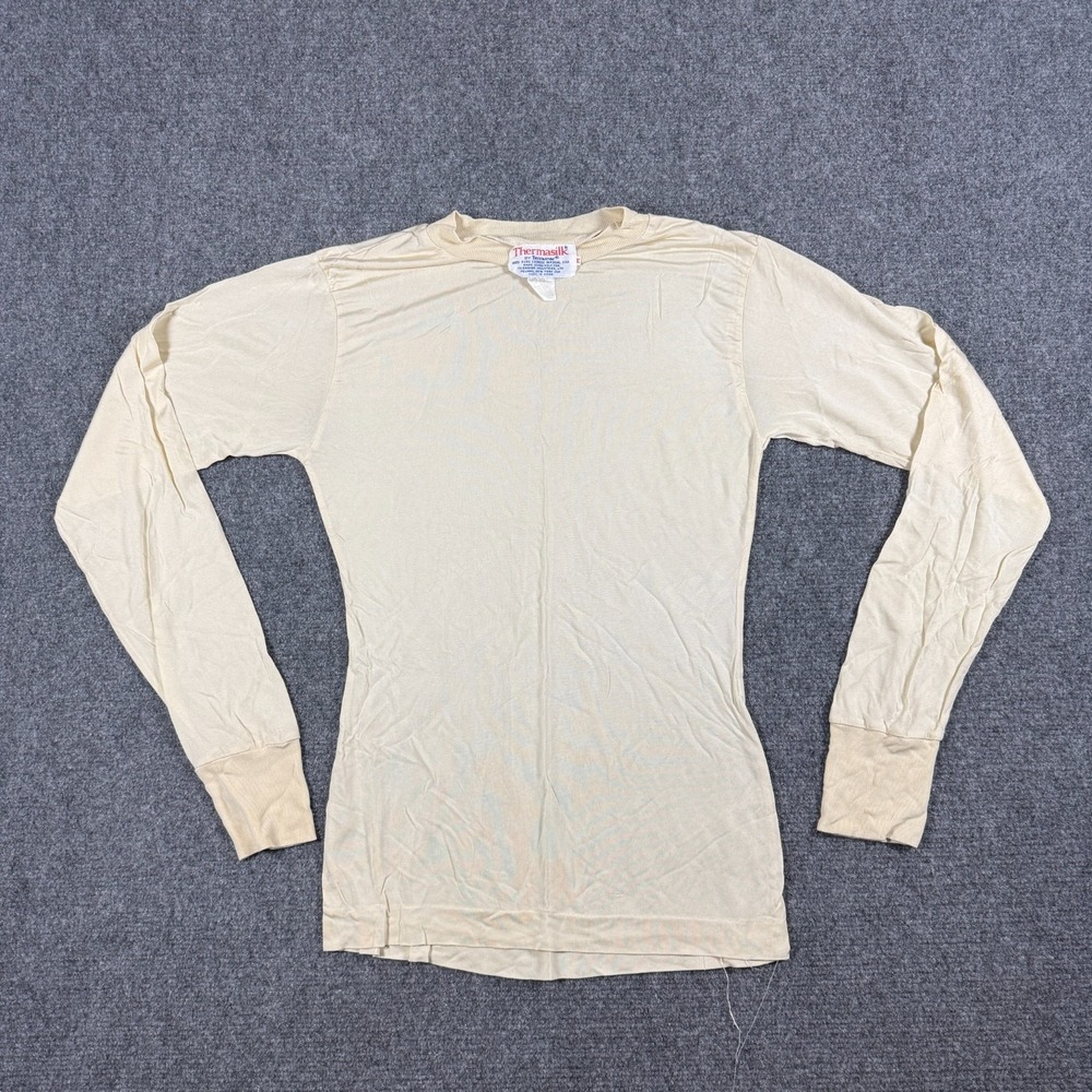Vintage Thermasilk by Terramar Pure Silk Base Layer Tank Top Womens Medium Cream